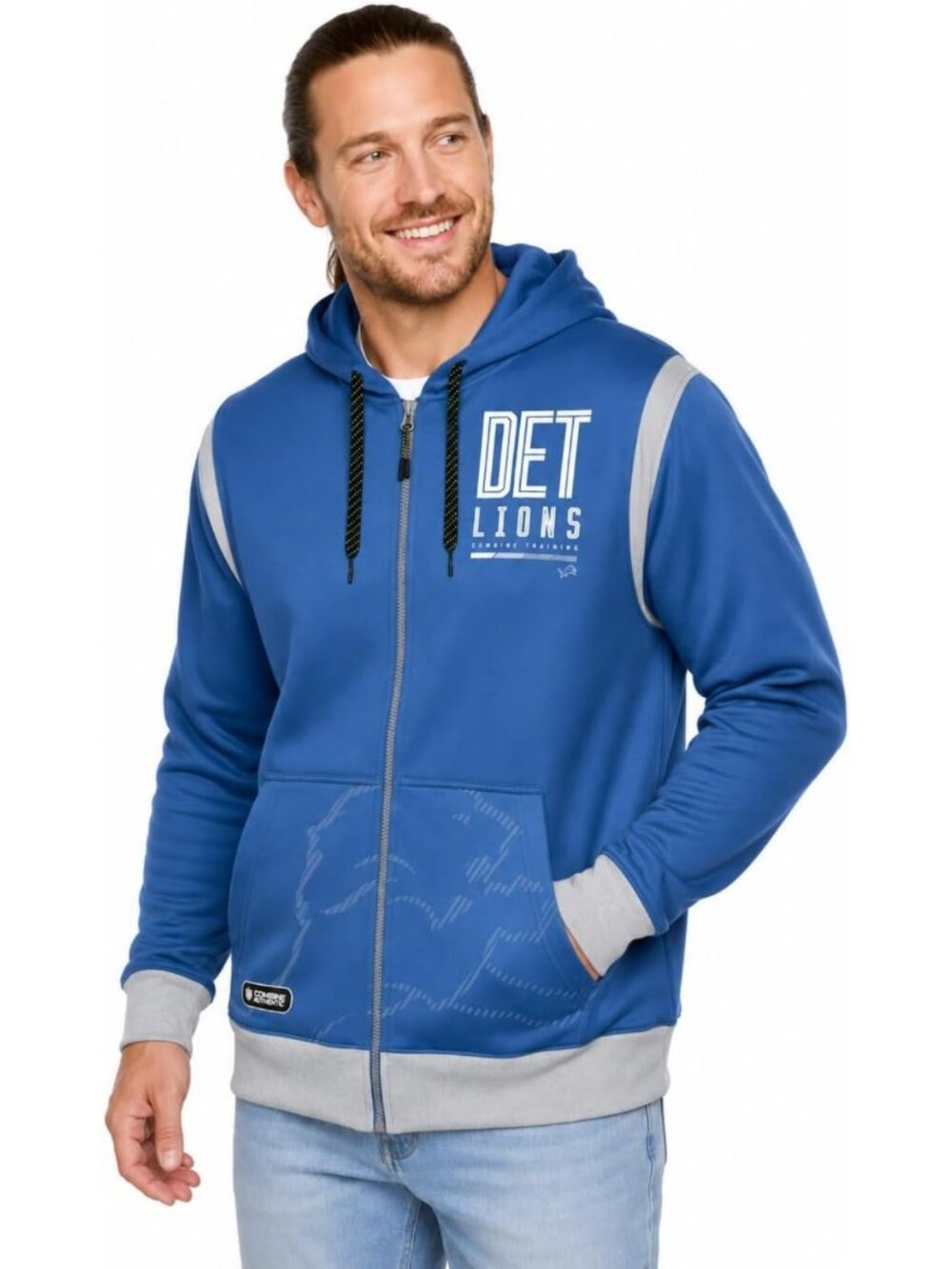 Outerstuff NFL Men's Drop Back Team Colors Full Zip Performance Fleece Hoodie